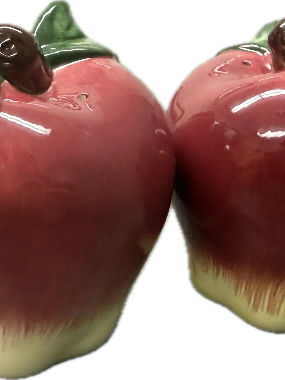 Decorative Red Ceramic Apple Figurines with Farm Fresh Wheelbarrow